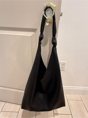 Anthropologie Black Love Knot Slouchy Bag